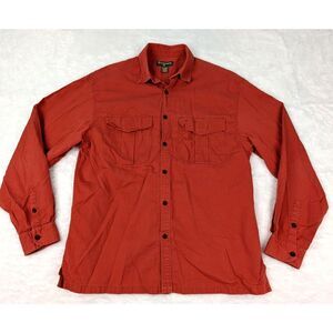 Simms Shirt Men's Large Burnt Orange Button Up Long Sleeve Fishing Outdoors*Read